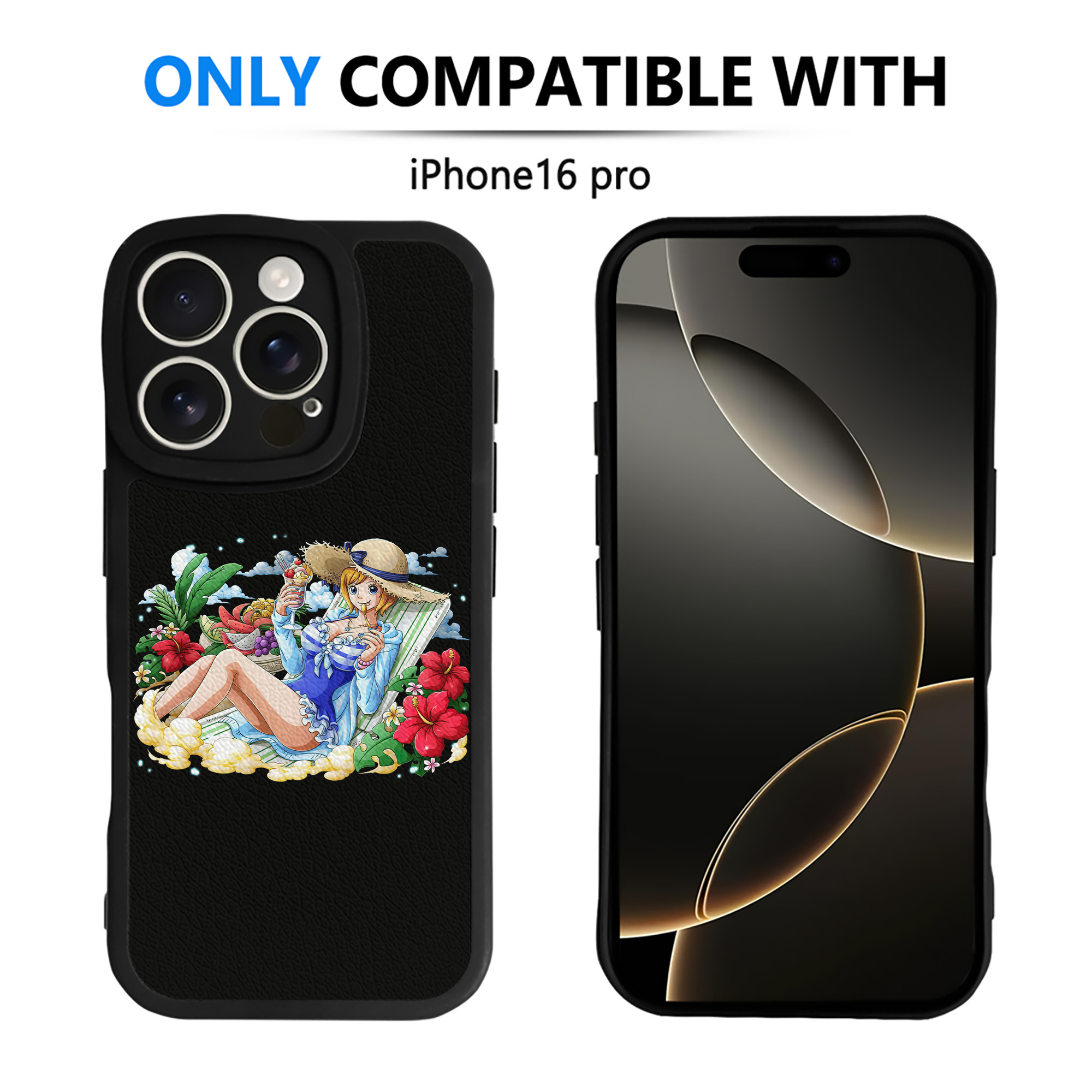（画像用） ワンピース ナミ ONE PIECE Nami 【iPhone 16シリーズ対応】シリコンスマホケース（レザー調） 材質：シリコン